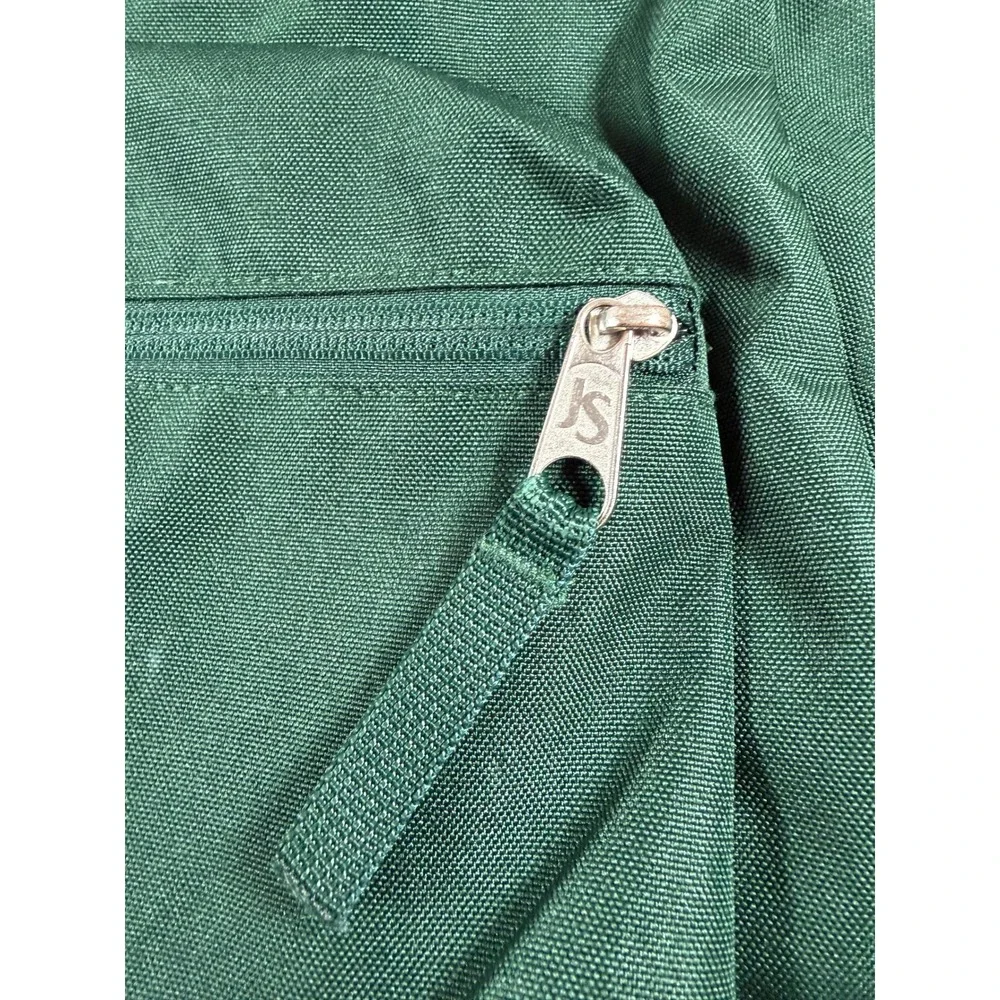 JanSport Cross Town Backpack Green Two Zipper Bottle Pocket School Travel